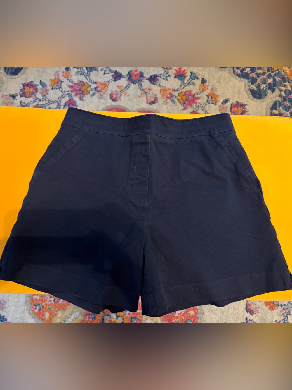 SPANX Navy High-Rise Bermuda Shorts